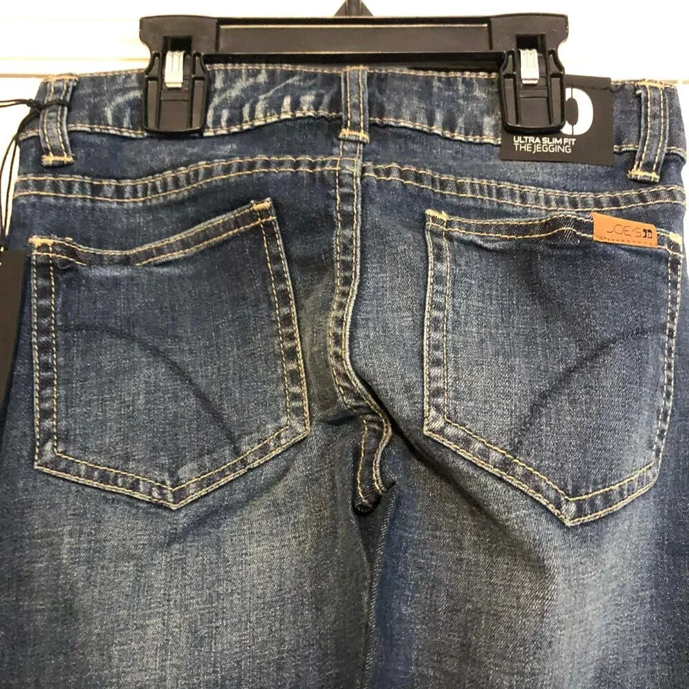 NWT JOE'S JEANS The Jeggings Jeans Ultra Slim Fit Destroyed Dark Wash 10